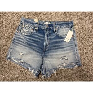 AE High Rise‎ Cut Off Denim Shorts Distressed Rips Size 31 Light Wash AE77 New